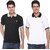 PACK OF 2 G-BULL Solid Men Polo Neck White T-Shirt