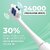 Hammer Flow 2.0 Electric Toothbrush and 2Replaceable Brush Heads for Men and Women 2Brushing Modes A Battery Waterproof Super-Soft Bristles Electric Brush(White)
