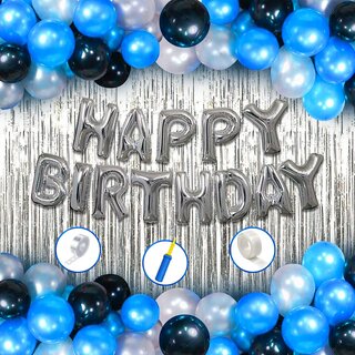                       Fancy Creation Happy Birthday Decoration Combo Pack Of 1 Happy Birthday Foil Balloon Set, 30Pc Balloon And Pump With Glue Dot And Arch Strip                                              