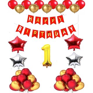                       Fancy Creation 1st Happy Birthday Decoration Combo Pack                                              