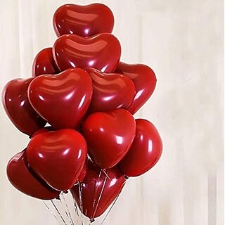                       Fancy Creation 10PC Red Heart Foil Balloon Combo Pack                                              