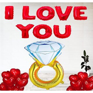                       Fancy Creation I LOVE YOU decoration Combo Pack with ring foil balloon                                              