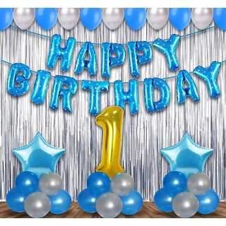                       Fancy Creation 1st Happy Birthday Decoration Combo Pack                                              