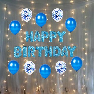                       Fancy Creation Blue Birthday Party Decoration Items Combo Pack                                              