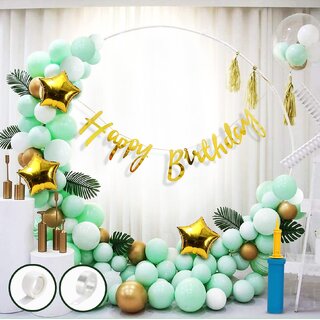                       Fancy Creation Green Birthday Decoration Items Combo Set                                              