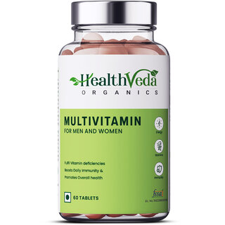                       Health Veda Organics Multivitamin for Men and Women, 60 Veg Capsules                                              