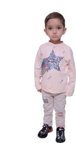 Printed Full Sleeves T-Shirt For Baby Boy (Pink)