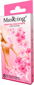 Masking Full Body Gel Waxing strip kit for All Skin Type,for Women 08 Strip with 2 Pre  2 Post Wipe