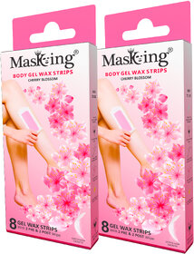 Masking Full Body Gel Waxing strip kit for All Skin Type,for Women 16 Strip with 4 Pre  4 Post Wipe