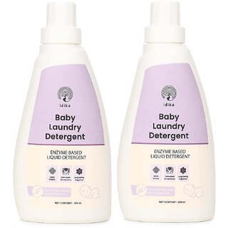                       Idika Baby Laundry Liquid Detergent, Plant Based With Bio Enzyme and Anti Bacterial Agents - 500ml - (Pack of 2)                                              