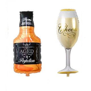                       Fancy Creation bottle glass foil balloon Combo Pack                                              