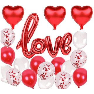 Fancy Creation LOVE FOIL BALLOON Red Heart Foil Balloon, METALLIC AND CONFETTI balloon Combo Pack Fancy Creation LOVE FOIL BALLOON Red Heart Foil Balloon, METALLIC AND CONFETTI balloon Combo Pack