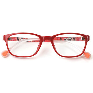                       AFFABLE Zero Power Blue Ray Cut Spectacles for Kids Red and White Frame width 115mm                                              