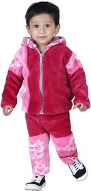 Kid Kupboard Cotton Full Sleeves Light Pink Sweatshirt and Pant for Baby Girl's