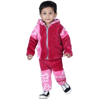                       Kid Kupboard Cotton Full Sleeves Light Pink Sweatshirt and Pant for Baby Girl's                                              