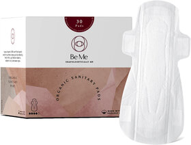 Be Me - Sanitary Pads for Women Single Wing For Moderate  Heavy Flow With Brown Disposal Pouches Regular- Pack of 30