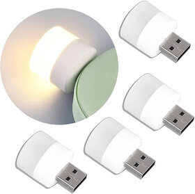 USB LED Light Mini Bulb for PC Laptop Mobile Phones and USB Chargers (Combo of 4) - Warm White Light