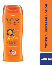 Yutika Sunscreen Lotion Sun Care SPF 30 UV Protection 300ml Pack Of 1