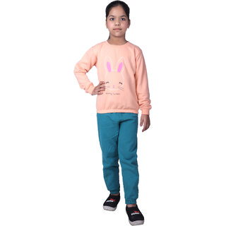                       Kid Kupboard Girls Full-Sleeves Pink Light Weight Sweatshirt (8-9 Years, Cotton, Pack of 1)                                              
