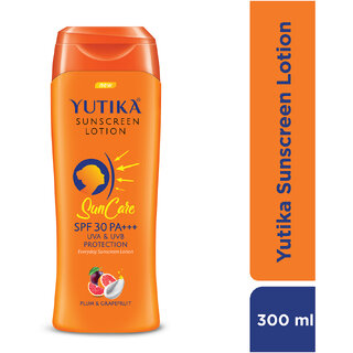                       Yutika Sunscreen Lotion Sun Care SPF 30 UV Protection 300ml Pack Of 1                                              