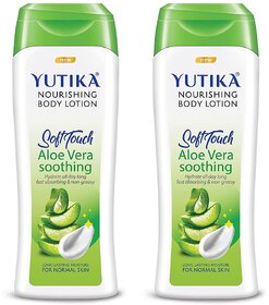 Yutika Nourishing Soft Touch Body Lotion Aloe vera Soothing 300ml Pack Of 2