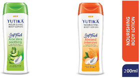 Yutika Nourishing Soft Touch Body Lotion Almond + Aloevera Intensive 200ml Pack Of 2