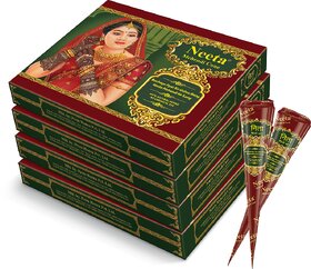 Neeta Mehendi Cone Henna Temporary Tettoo Mehendi (Pack of 48 Pcs)