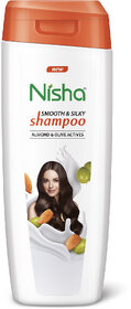 Nisha Smooth & Silky Shampoo 75ml | Almond & Olive Actives Hair Cleanser for Men & Women | Soft & Smooth Hair Care