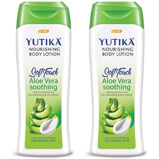Yutika Nourishing Soft Touch Body Lotion Aloe vera Soothing 500ml Pack Of 2