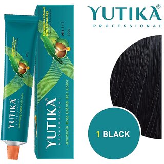                       Yutika Professional Creme Hair Color 100gm, Natural Black                                              