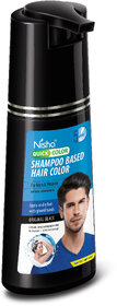 Nisha Quick Color Shampoo Based Hair Color For Men  Women Natural Looking Hair Bottle 180ML, Original Black