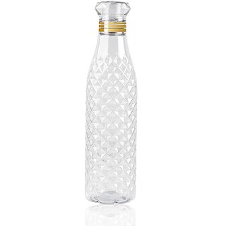                       Diamond Crystal Clear Plastic Fridge Water Bottle Unbreakable Bottle Ideal for Office,Gym,Yoga ( 1 Piece, 1000ML)                                              