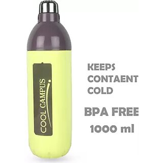                       Royalware Plastic Insulated BPA Free School Kids Water Bottle (1000ML, Multicolor)                                              