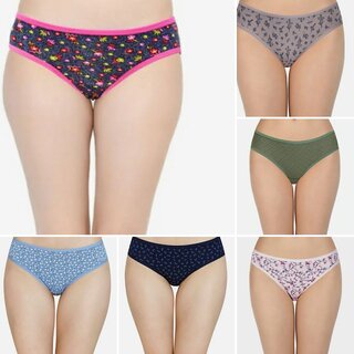 Sigma Soft Touch Hipster Multi-Color Printed Panties For Women  Girls (Pack Of 6) (Prints May Vary-Assorted Print)
