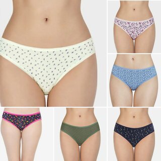                       Sigma Soft Touch Hipster Multi-Color Printed Panties For Women  Girls (Pack Of 6) (Prints May Vary-Assorted Print)                                              