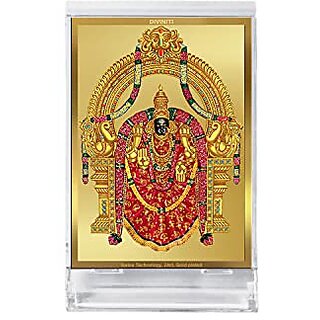                       DIVINITI Goddess Padmavathi Idol Photo Frame for Car Dashboard Table Dxc3xa9cor|ACF 3 Acrylic Frame 24K Gold Plated Foil |Idol for Pooja Gifts Items (11.0 X 6.8 CM)                                              