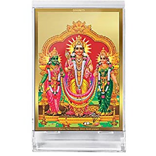                       DIVINITI Murugan Valli Photo Frame for Car Dashboard Home Decor Table Decor| ACF 3 Classic Murugan Valli and 24K Gold Plated Foil| Religious Frame Idol for Pooja Gifts Items (11.0 X 6.8 CM)                                              