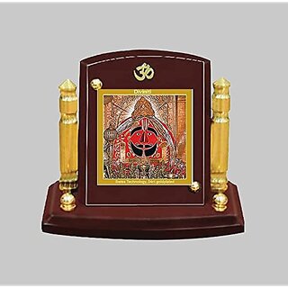                       DIVINITI Shri Salasar Balaji God Idol Photo Frame for Car Dashboard Table Dxc3xa9cor office  MDF 1B wooden Frame and 24K Gold Plated Foil Religious photo frame idol for Pooja Gifts Items (7x 9CM)                                              
