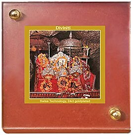 DIVINITI Vaishno Devi Idol Photo Frame for Car Dashboard Table Dxefxbfxbdcor Office | MDF 1B Wooden Frame and 24K Gold Plated Foil| Religious Photo Frame Idol for Pooja Gifts Items (6.3x5.5 cm) (1 Pack)