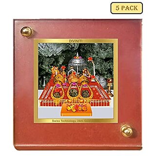                       DIVINITI Vaishno Devi Idol Photo Frame for Car Dashboard Table Dxefxbfxbdcor Office | MDF 1B Wooden Frame and 24K Gold Plated Foil| Religious Photo Frame Idol for Pooja Gifts Items (6.3x5.5 cm) (1 Pack)                                              