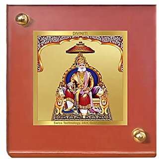                      DIVINITI AGRASEN MAHARAJ God Idol Photo Frame for Car Dashboard Table Dxc3xa9cor office | MDF 1B wooden Frame and 24K Gold Plated Foil| Religious photo frame idol for Pooja Gifts Items (6.3x5.5 cm)                                              