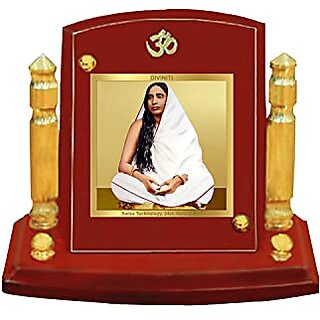                       DIVINITI Sharda Mata Photo Frame for Car Dashboard Table Decor| MDF 1B P+ Classic Sharda Mata and 24K Gold Plated Foil| Religious Frame Idol for Pooja Worship Gifts Items (7CM X 9CM)                                              