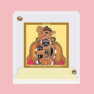                       DIVINITI Santoshi Mata Photo Frame for Car Dashboard Table Decor| MDF 1B P+ Classic Santoshi Mata and 24K Gold Plated Foil| Religious Frame Idol for Pooja Worship Gifts Items (7 X 9 CM)                                              