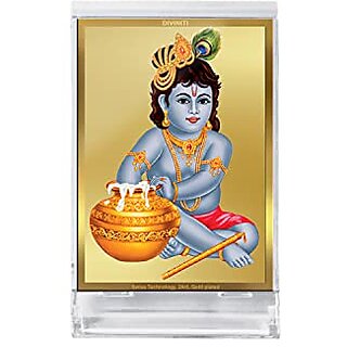                       DIVINITI Radha Soami Photo Frame for Car Dashboard Table Decor ACF 3 Classic Radha Soami and 24K Gold Plated Foil Religious Frame Idol for Pooja Worship Gifts Items (11.0X 6.8 CM)                                              