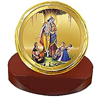                      DIVINITI Goddess Padmavathi Idol Photo Frame for Car Dashboard Table Dxc3xa9corACF 3A Acrylic Frame 24K Gold Plated Foil Idol for Pooja Gifts Items (5.8CM x 4.8CM)                                              