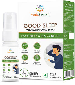 VedaSparsh Good Sleep Melatonin Oral Spray, for Fast, Deep  Calm Sleep, For Men  Women, Easy to Use, Time Saving, Fast