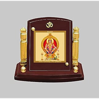                       DIVINITI Ayyapan Ji God Idol Photo Frame for Car Dashboard Table Dxc3xa9cor office|MDF 1B Frame and 24K Gold Plated Foil and Engraved Pillars| Religious photo frame idol for Pooja Gifts Items (7x9 cm)                                              