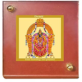                       DIVINITI Goddess Padmavathi Idol Photo Frame for Car Dashboard Table Dxc3xa9cor office | MDF 1B wooden Frame and 24K Gold Plated Foil| Religious frame idol for Pooja prayer Gifts Items (6.3x5.5 cm)                                              