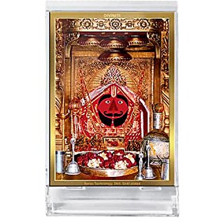                       DIVINITI Shri Salasar Balaji God Idol Photo Frame for Car Dashboard Table Dxc3xa9cor office | ACF 3 ACRYLIC Frame and 24K Gold Plated Foil| Religious frame idol for Pooja Gifts Items (11X6.8 CM)                                              