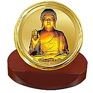                       DIVINITI Gautama Buddha Ji God Idol Photo Frame for Car Dashboard Table Dxc3xa9cor office | MCF 1C Photo Frames and 24K Gold Plated Foil| Religious photo frame idol for Pooja Gifts Items (5.5X5.0 CM)                                              